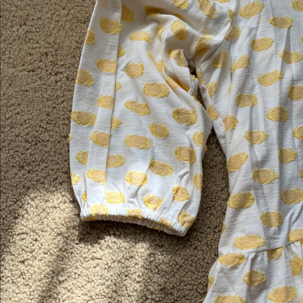 LOFT White and Yellow Polka Dot Blouse - Picture 2 of 6